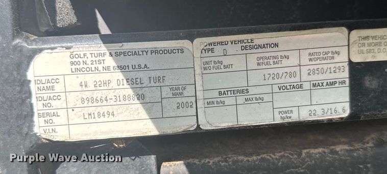 image for item ER2450 2002 Cushman Turf-Truckster utility vehicle