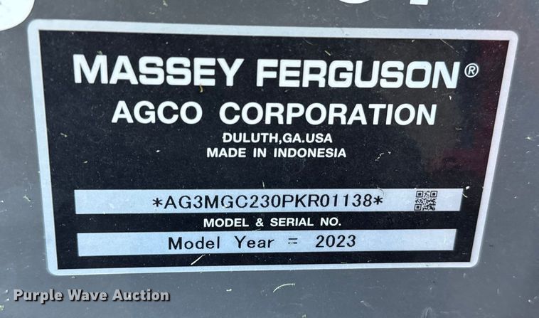 image for item ER2468 2023 Massey Ferguson GC 1723 E MFWD tractor