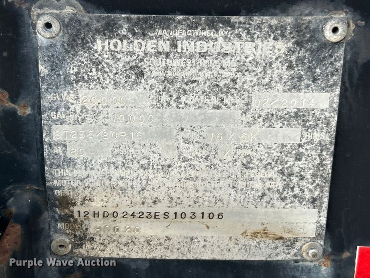 image for item ET3200 2014 Holden HD020 equipment trailer