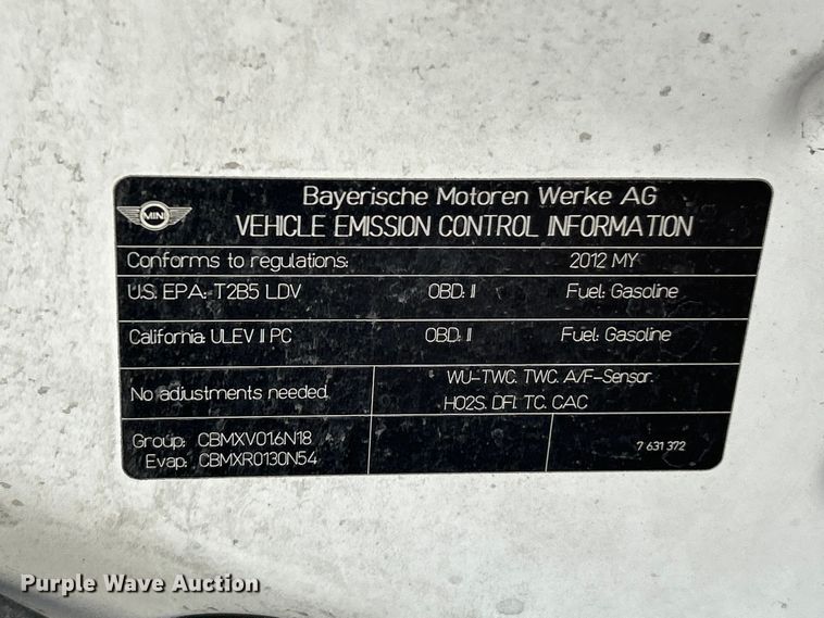 image for item ET3222 2012 Mini Cooper S 