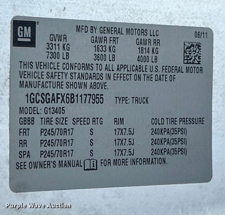 image for item ET3462 2011 Chevrolet Express van