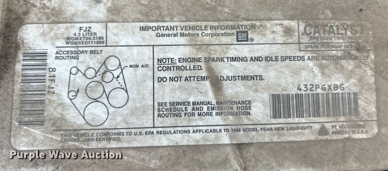 image for item ET3463 1998 Chevrolet Astro van