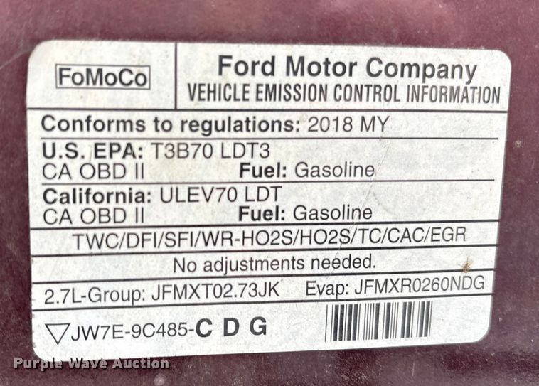 image for item ET7069 2018 Ford F150 SuperCab pickup truck