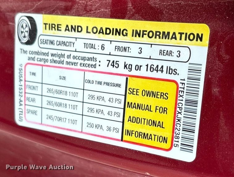 image for item ET7069 2018 Ford F150 SuperCab pickup truck