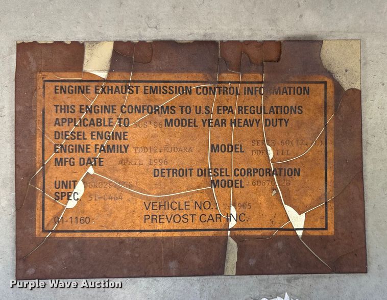 image for item ET7071 1996 Prevost Xl Coach coach bus