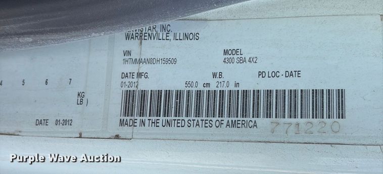 image for item ET8528 2013 International 4300 box truck