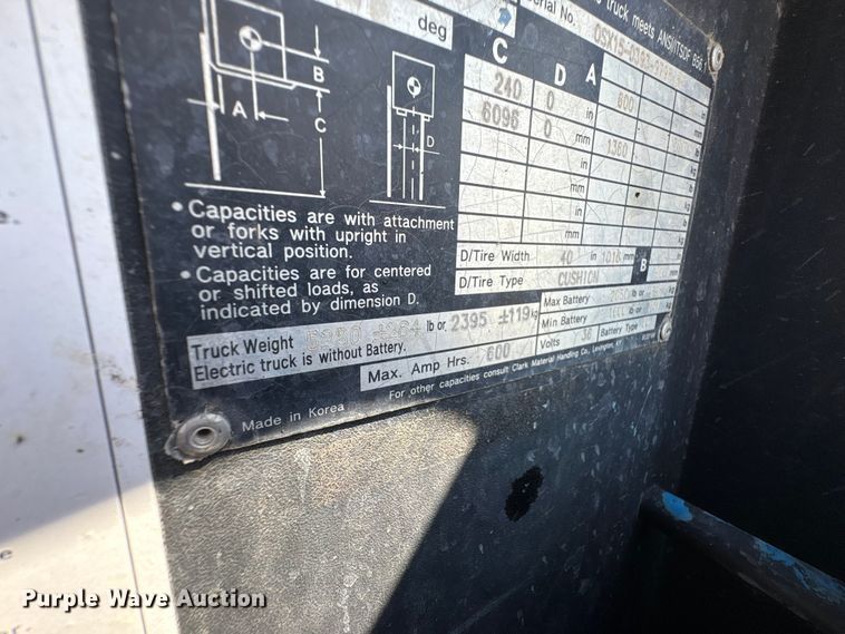 image for item EU0121 Clark 0SX15 order picker