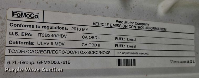 image for item EU2529 2016 Ford F250 Super Duty SuperCab flatbed pickup truck