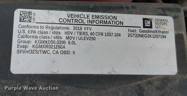 image for item EU2534 2019 GMC Sierra 2500HD Double Cab pickup truck