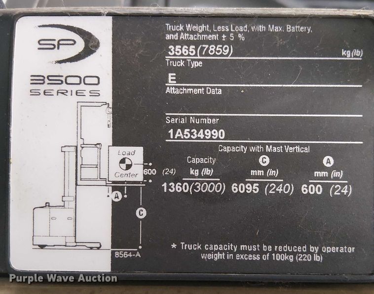 image for item EU2540 2018 Crown SP3520-30 order picker