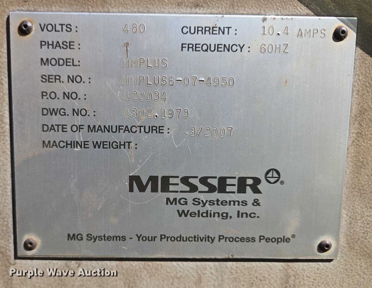 image for item EU3703 Messer plasma cutting table