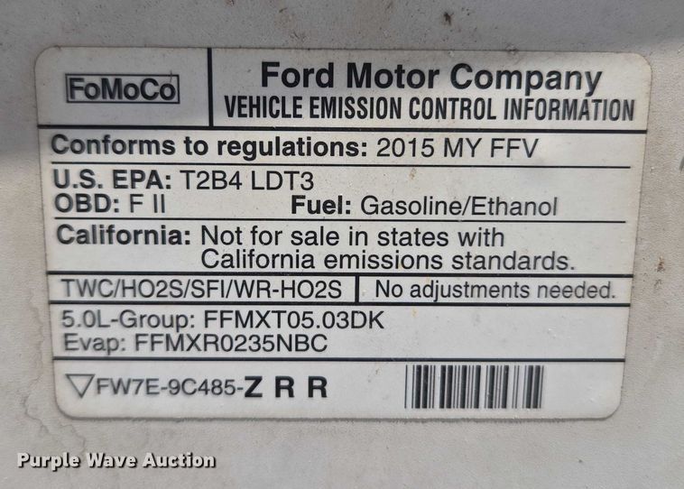 image for item EU3723 2015 Ford F150 SuperCab pickup truck