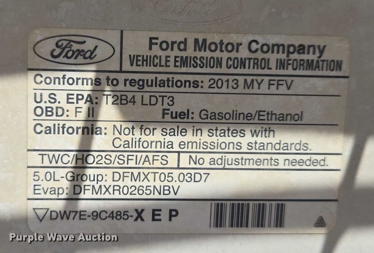 image for item EU3724 2013 Ford F150 SuperCab pickup truck