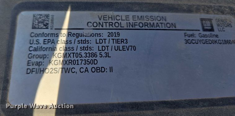 image for item EU3731 2019 Chevrolet Silverado 1500 Crew Cab pickup truck