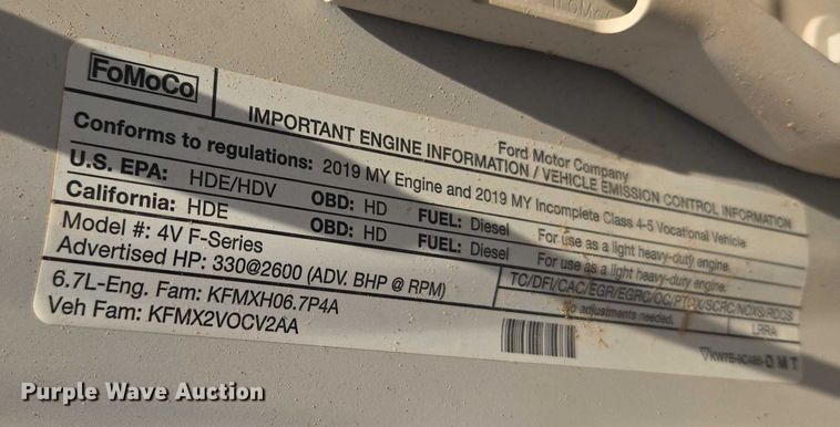 image for item EU3736 2019 Ford F550 SuperCab flatbed truck