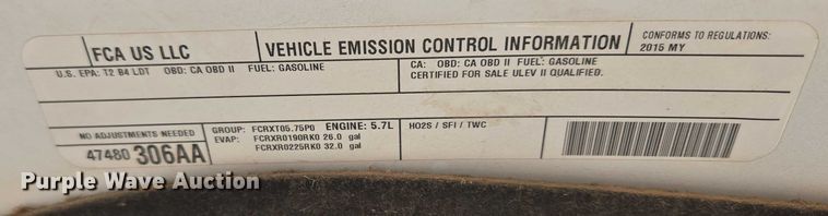 image for item EU3765 2015 Dodge Ram  1500 Crew Cab pickup truck