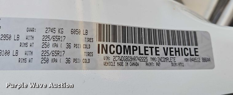 image for item EU3832 2017 Dodge Grand Caravan handicap accessible van