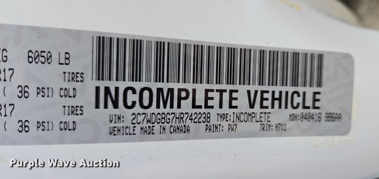 image for item EU3833 2017 Dodge Grand Caravan handicap accessible van