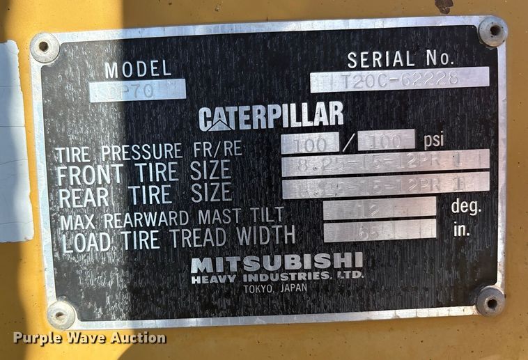 image for item EU4667 Caterpillar DP70 forklift
