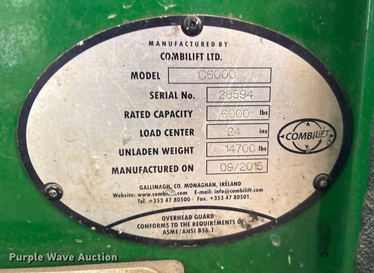 image for item EU4669 Combilift C6000 forklift