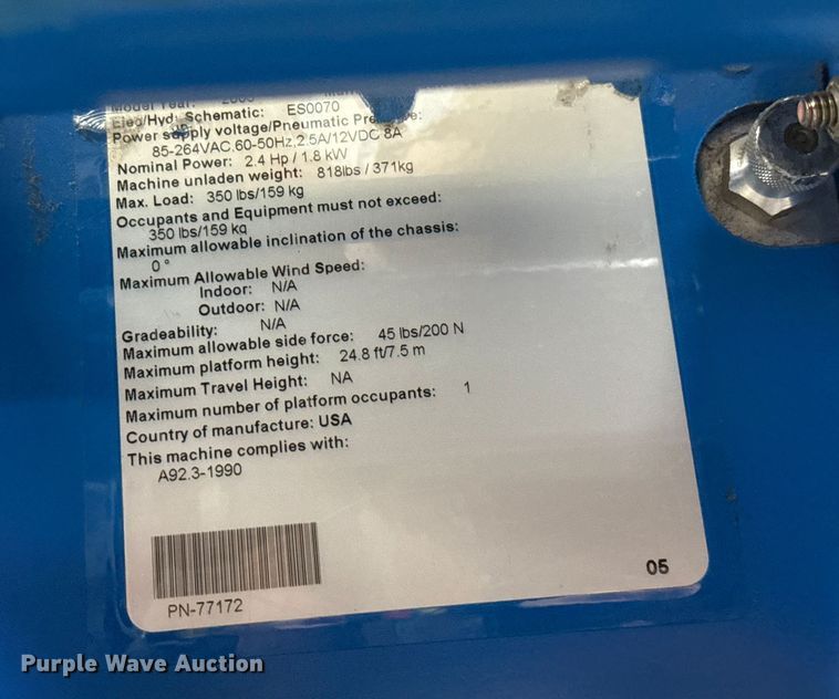 image for item EU5003 2005 Genie AWP-25S vertical lift