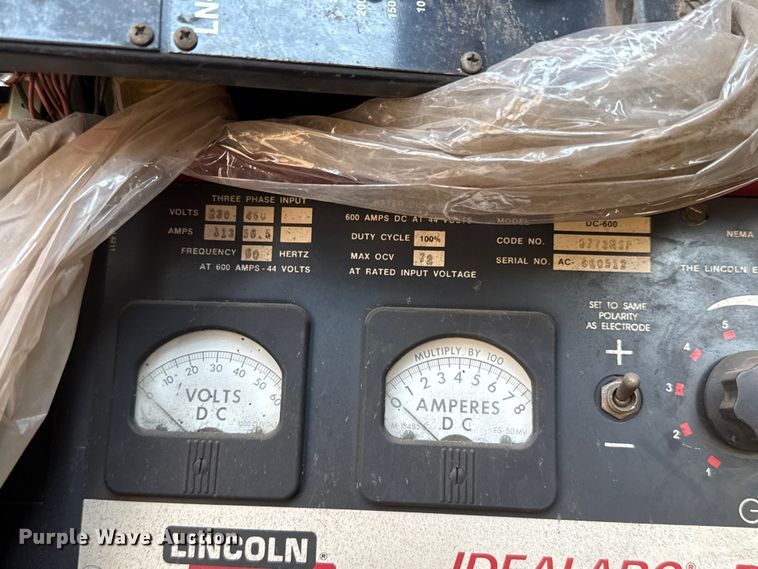image for item EU5011 Lincoln Electric Idealarc DC-600 welder
