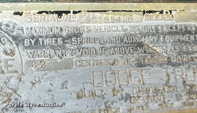 image for item EU6010 1950 Dodge B pickup truck