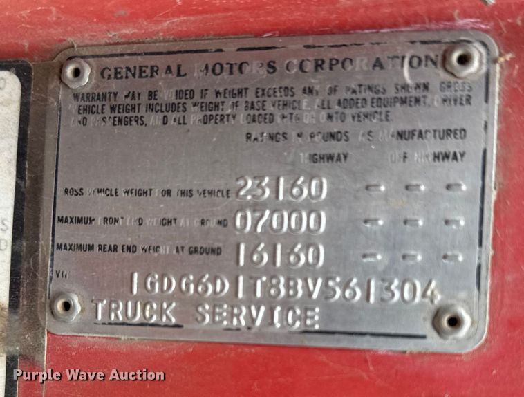 image for item EU6023 1981 GMC 6000 flatbed truck