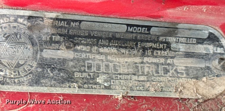image for item EU6025 1948 Dodge flatbed truck