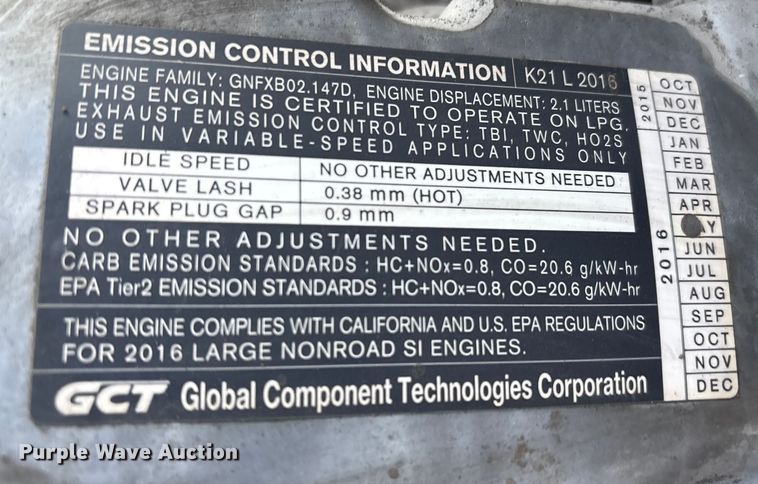 image for item EU7009 2016 UniCarriers PF50 forklift