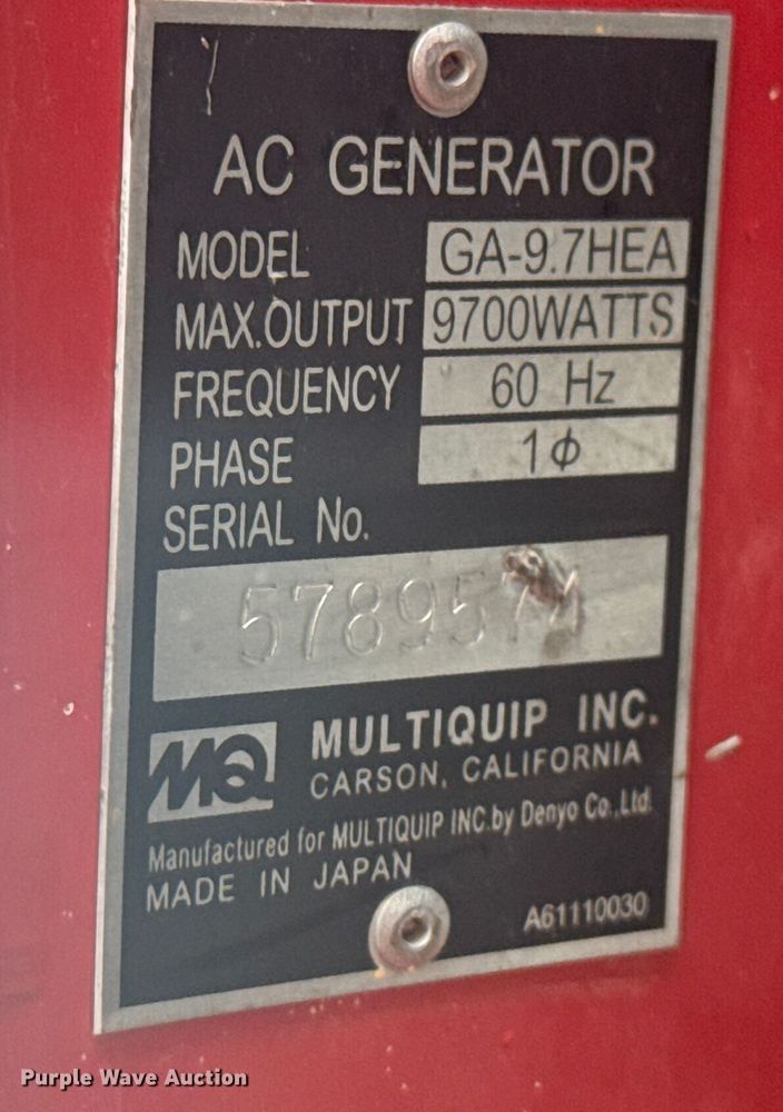 image for item EV1904 MQ Power GA-9.7HEA generator