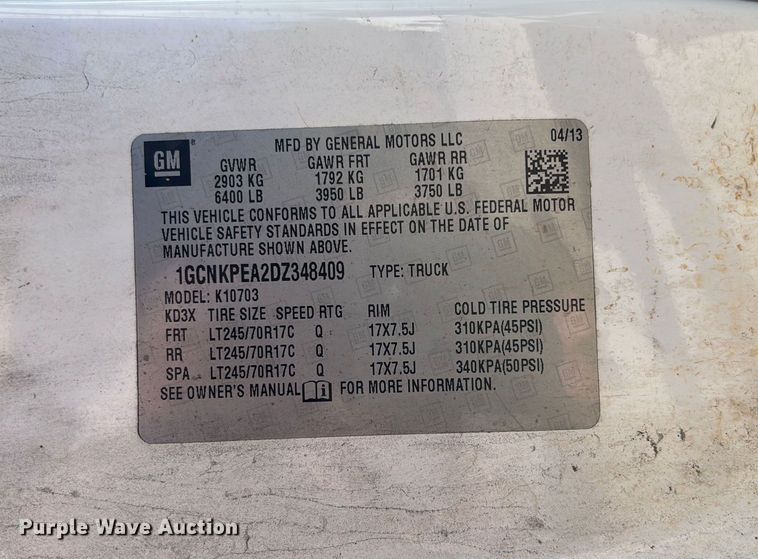 image for item EV3008 2013 Chevrolet Silverado 1500 pickup truck