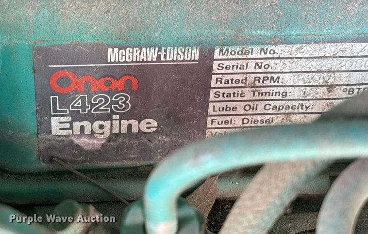 image for item EV3013 Onan 33.0DL4B-15R/27478B generator