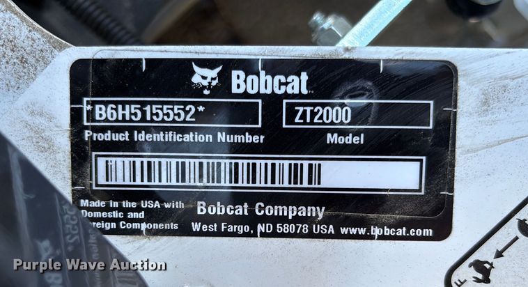 image for item EV3030 2024 Bobcat ZT2000 ZTR lawn mower