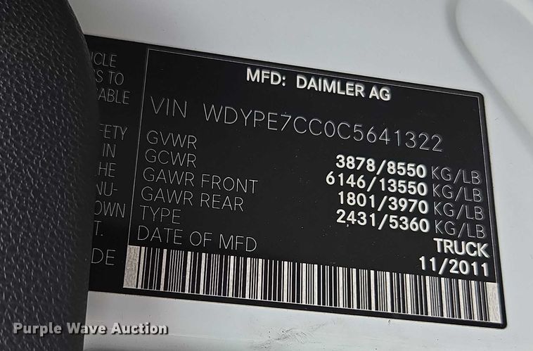 image for item EV5359 2012 Freightliner Sprinter 2500 van