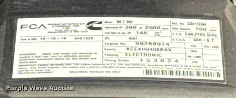 image for item GH9327 2019 RAM 5500 Crew Cab bale bed truck