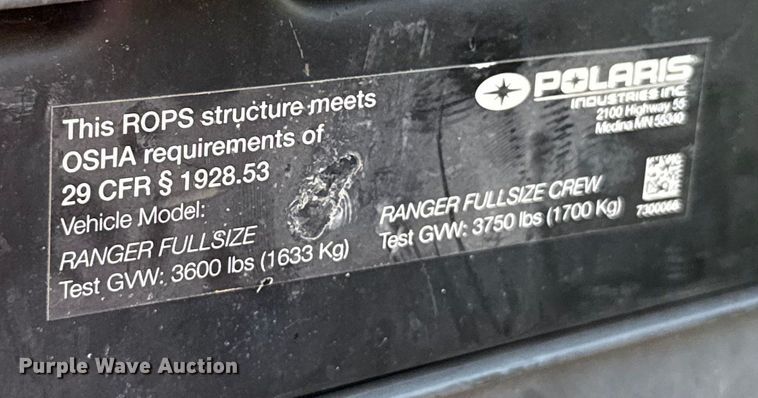 image for item GH9338 2021 Polaris Ranger XP1000 utility vehicle