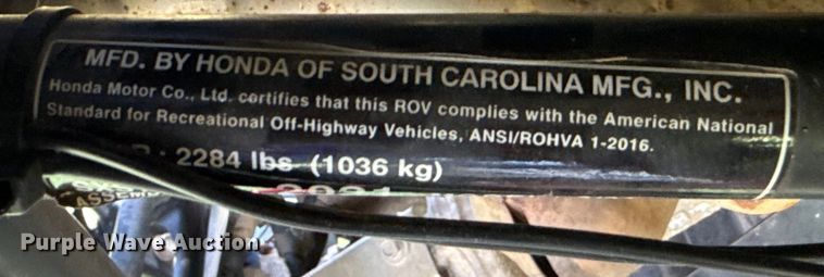 image for item GH9340 2021 Honda Talon 1000R utility vehicle