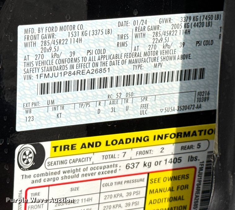 image for item GH9342 2024 Ford Expedition King Ranch SUV