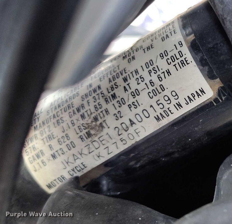 image for item IP9709 1983 Kawasaki Spectre 750 motorcycle