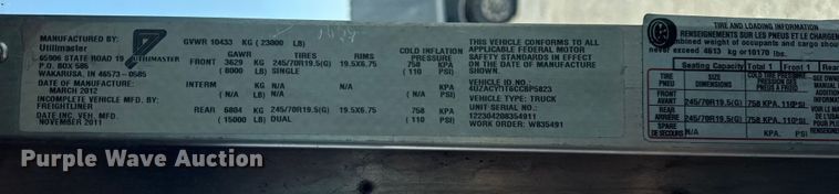 image for item NU9628 2012 Freightliner MT55 delivery truck