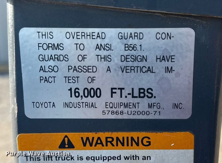 image for item NU9640 2007 Toyota 8FGCU18 forklift