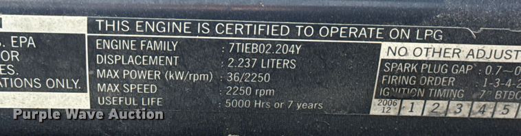 image for item NU9640 2007 Toyota 8FGCU18 forklift