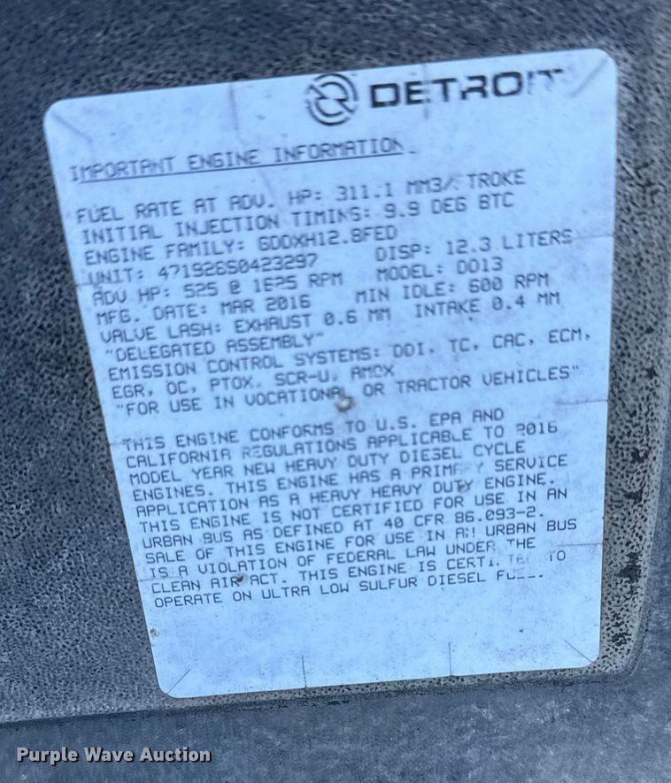 image for item NU9678 2017 Freightliner 114SD toter truck