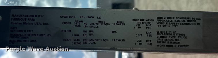 image for item NU9683 2018 Freightliner MT45 delivery truck