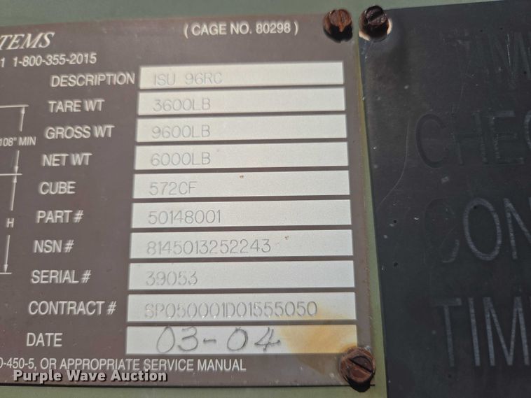 image for item OC9797 2004 AAR Mobility ISU 96RC walk in cooler