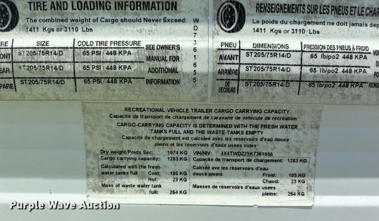 image for item YA0764 2019 Forest River Wildwood camper