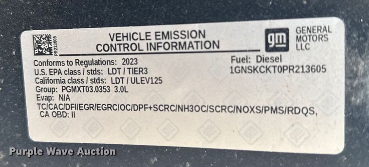 image for item YA0942 2023 Chevrolet Suburban SUV