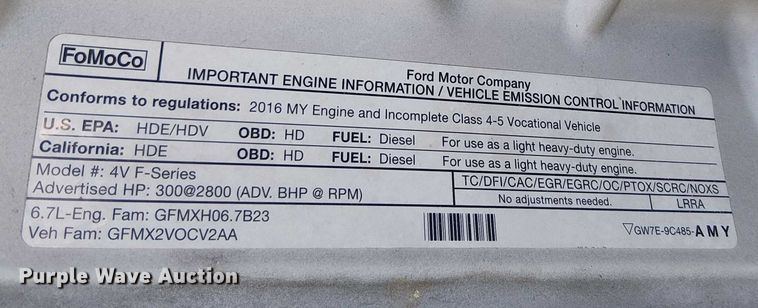 image for item YA1157 2016 Ford F550 Super Duty bucket truck