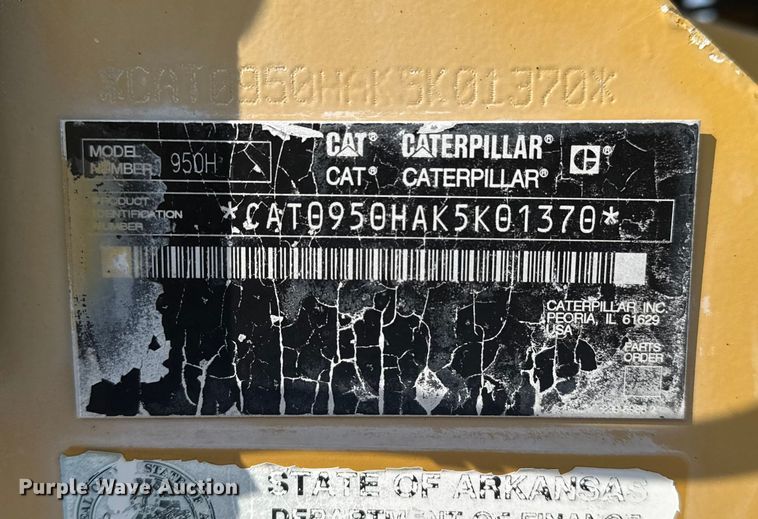 image for item DJ7801 2007 Caterpillar 950H wheel loader